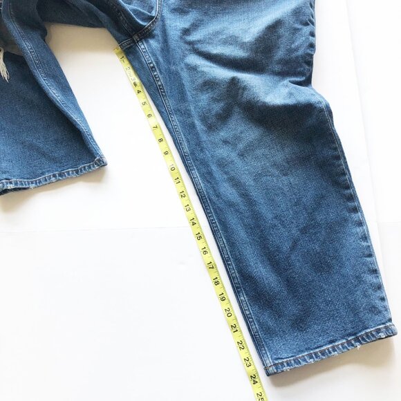 ABERCROMBIE The Ankle Straight Ultra High Rise Knee Rip Jeans Womens 22 Short - Picture 10 of 10